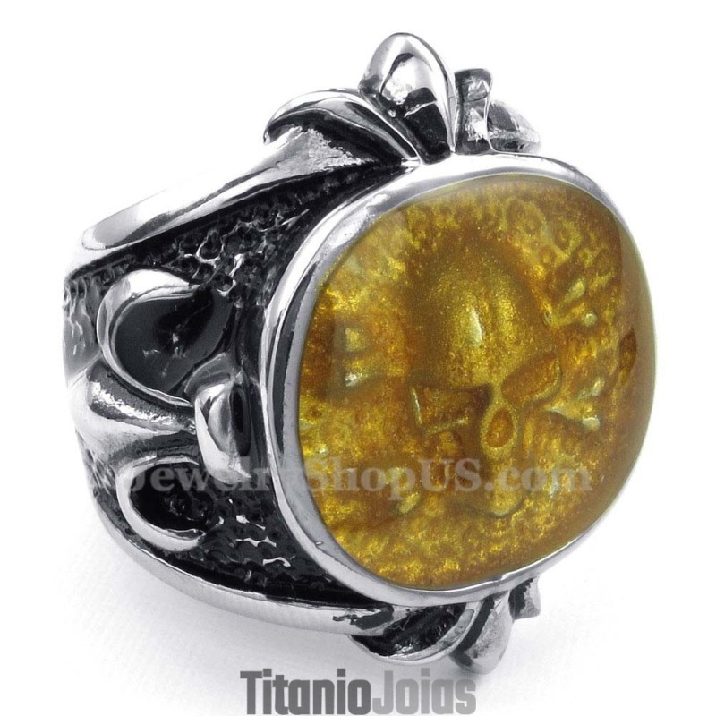 Anel De Caveira Em Pó De Titânio