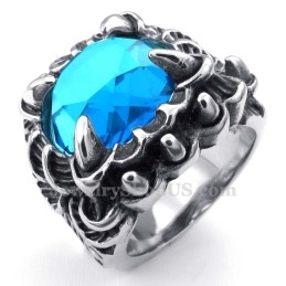 Anel De Titânio Com Zircônia Azul