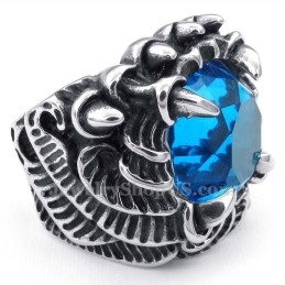 Anel De Titânio Com Zircônia Azul