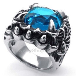Anel De Titânio Com Zircônia Azul