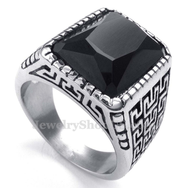Anel Masculino De Titânio Com Zircônia Preta Anel Masculino De Titânio Com Zircônia Preta