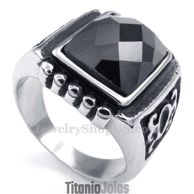Anel De Titânio Com Zircônia Preta Anel De Titânio Com Zircônia Preta