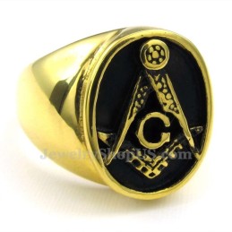 Anel Maçônico De Titânio Dourado