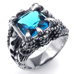 Anel De Titânio Com Zircônia Azul