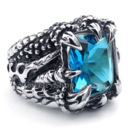 Anel De Titânio Com Zircônia Azul