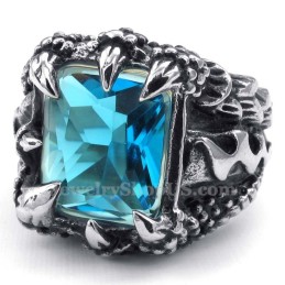 Anel De Titânio Com Zircônia Azul
