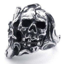 Anel De Caveira De Arma De Titânio