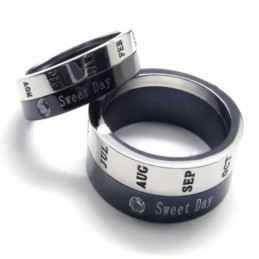 Anel De Corte Sweet Day Com Diamantes De 8 Mm E Incrustações De Titânio