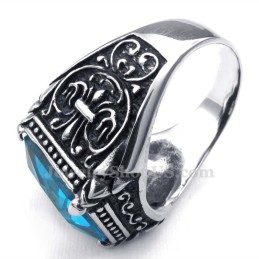 Anel De Titânio Com Zircônia Azul