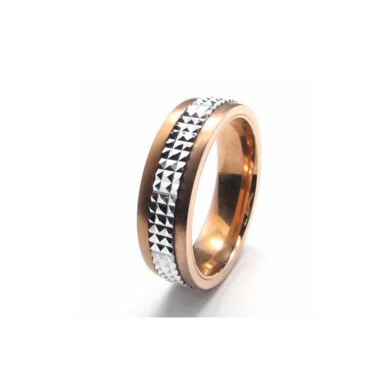Anel De Corte Com Incrustações De Titânio E Ouro De 6 Mm Anel De Corte Com Incrustações De Titânio E Ouro De 6 Mm