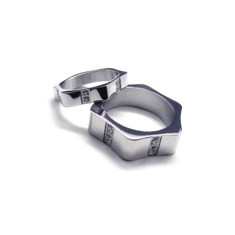 Anel De Corte Com Incrustações De Titânio De 6 Mm E Conjunto De Diamantes Anel De Corte Com Incrustações De Titânio De 6 Mm E Conjunto De Diamantes