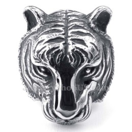 Anel De Cabeça De Tigre De Titânio