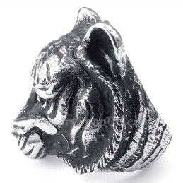 Anel De Cabeça De Tigre De Titânio