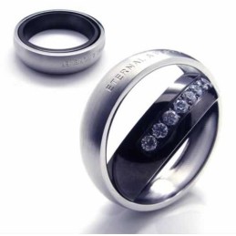 Anel De Corte Com Diamantes Eternal & Forever De 6 Mm E Incrustação De Titânio