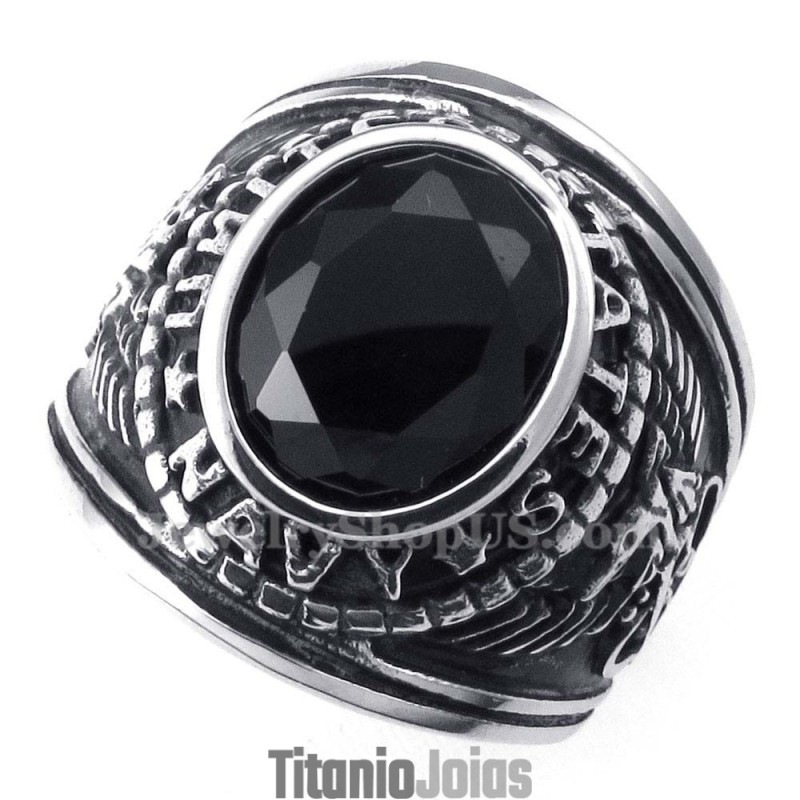 Anel De Titânio Com Zircônia Preta Anel De Titânio Com Zircônia Preta