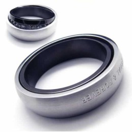 Anel De Corte Com Diamantes Eternal & Forever De 6 Mm E Incrustação De Titânio