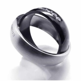 Anel De Corte Com Diamantes Eternal & Forever De 6 Mm E Incrustação De Titânio