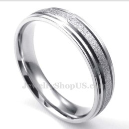 Anel De Titânio Jateado Para Amantes (Masculino)