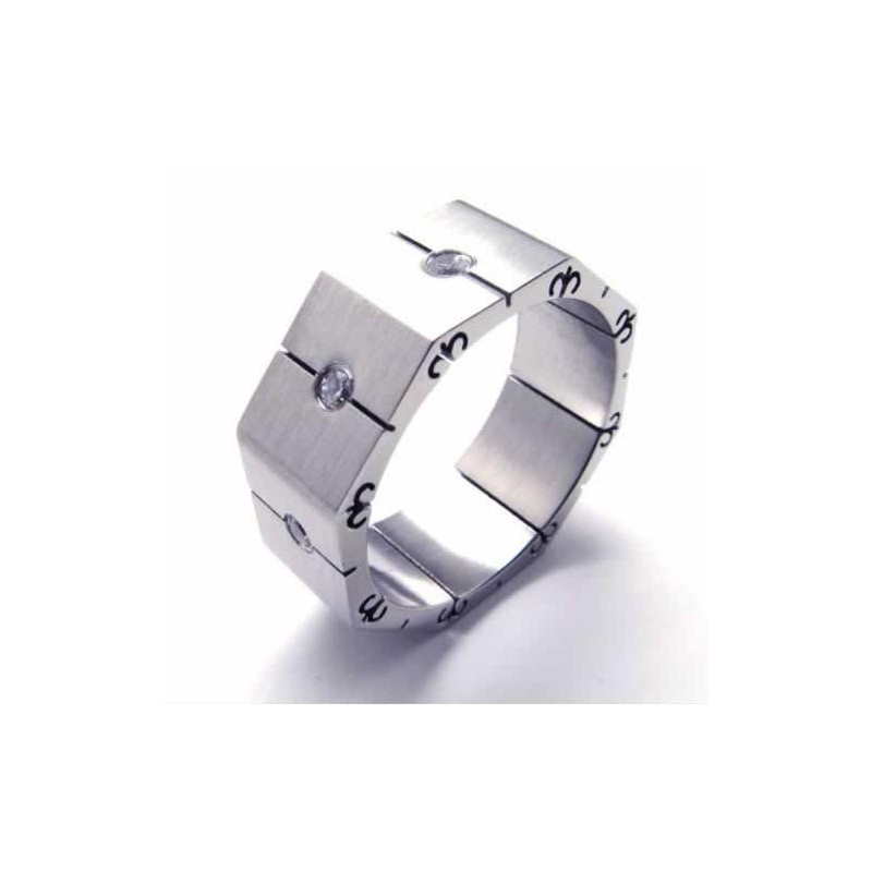 Anel De Corte Com Incrustações De Titânio De 8 Mm E Diamantes Anel De Corte Com Incrustações De Titânio De 8 Mm E Diamantes