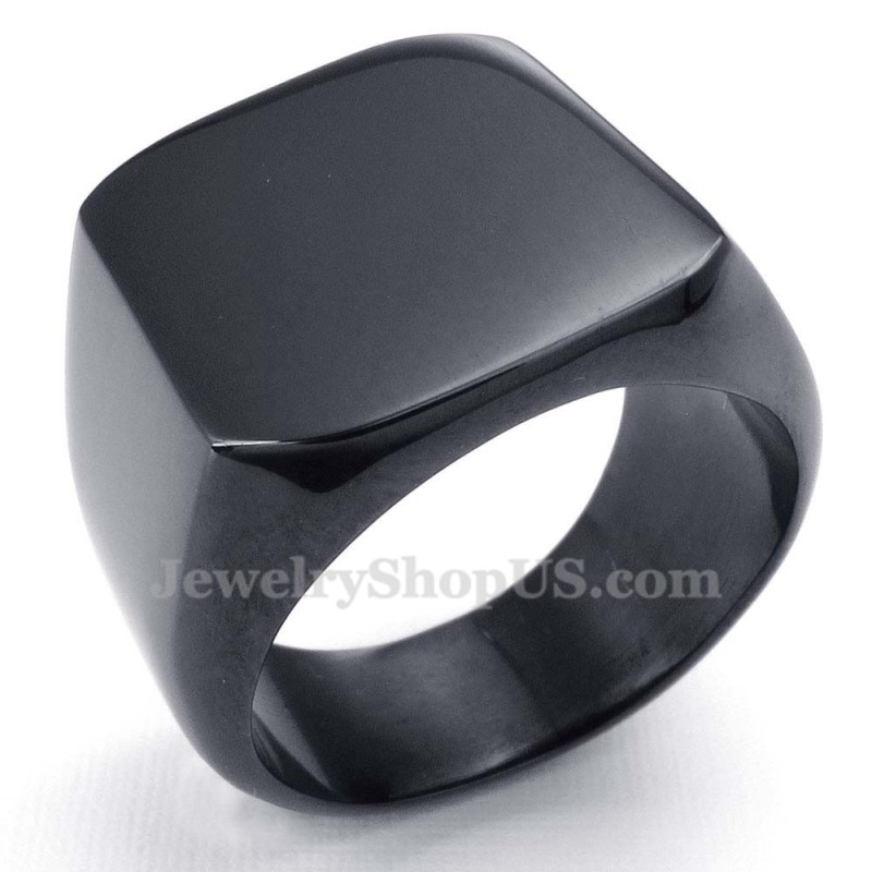 Anel Masculino De Titânio Preto Liso Anel Masculino De Titânio Preto Liso