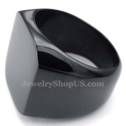 Anel Masculino De Titânio Preto Liso