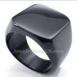 Anel Masculino De Titânio Preto Liso