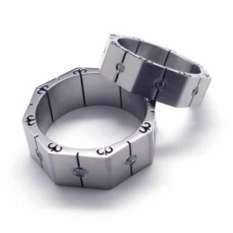 Anel De Corte Com Incrustações De Titânio De 8 Mm E Diamantes