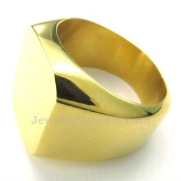Anel Masculino De Titânio Dourado Liso