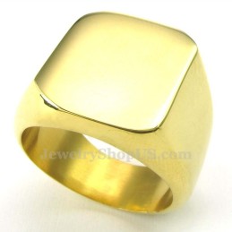 Anel Masculino De Titânio Dourado Liso