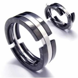 Anel Quebra-Cabeça De Titânio Preto De 8 Mm