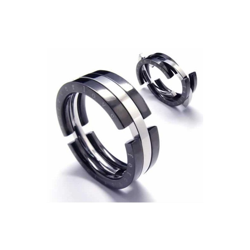 Anel Quebra-Cabeça De Titânio Preto De 8 Mm Anel Quebra-Cabeça De Titânio Preto De 8 Mm