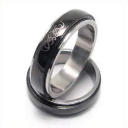 Anel Masculino De Titânio Preto De 6 Mm