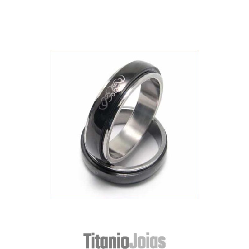 Anel Masculino De Titânio Preto De 6 Mm Anel Masculino De Titânio Preto De 6 Mm