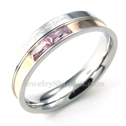 Anel De Titânio Para Amantes Com Strass Vermelho