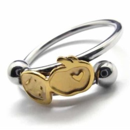 Anel Fruit Love 8Mm Em Titânio E Ouro