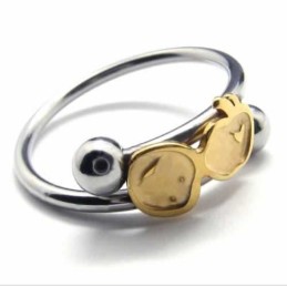 Anel Fruit Love 8Mm Em Titânio E Ouro