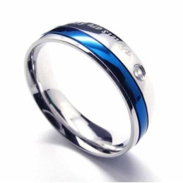 Anel De Titânio Unissex Com Diamante De 6 Mm