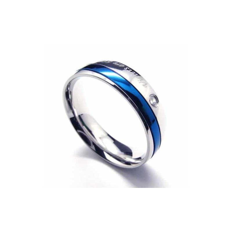 Anel De Titânio Unissex Com Diamante De 6 Mm