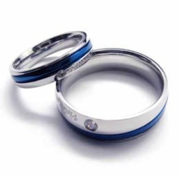 Anel De Titânio Unissex Com Diamante De 6 Mm