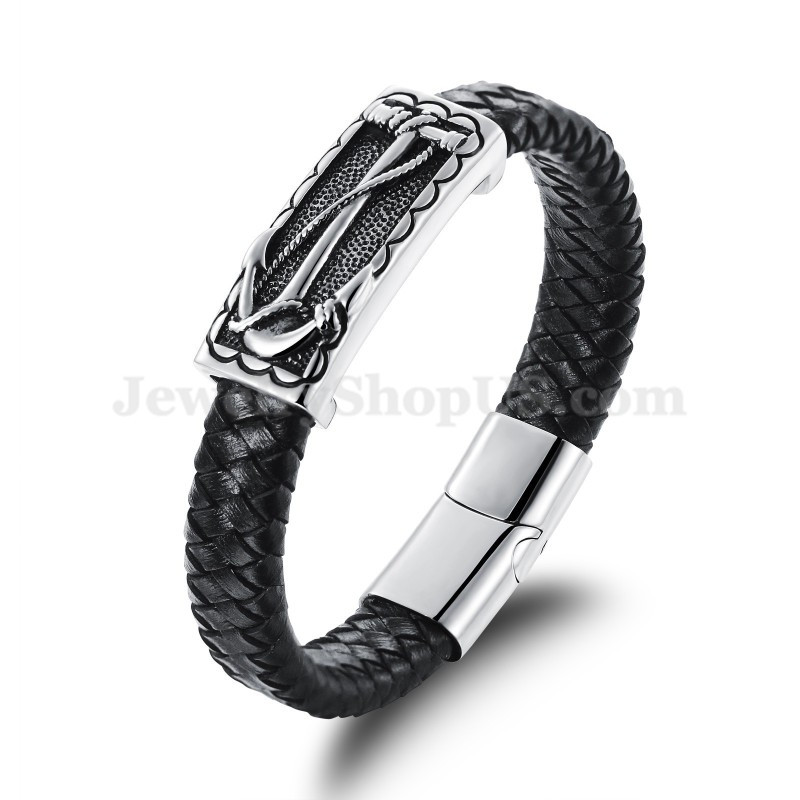 Pulseira Requintada De Couro De Titânio Masculina C948 Pulseira Requintada De Couro De Titânio Masculina C948