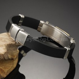 Pulseira Masculina De Titânio Com Zircônia Dourada C934 Em Promoção