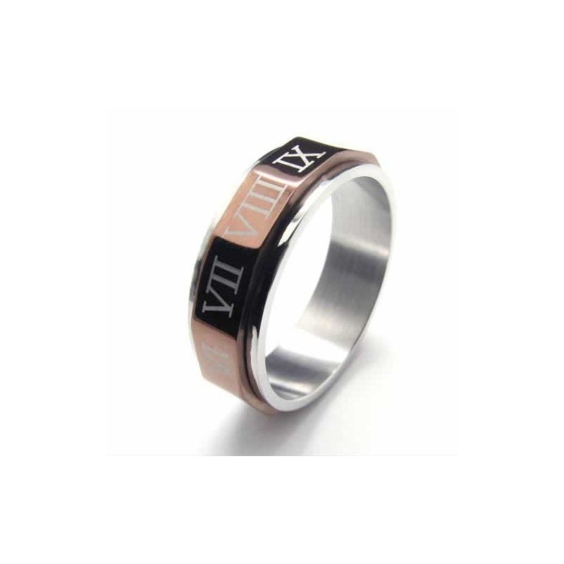 Anel De Titânio Masculino De 7 Mm Com Algarismos Romanos Anel De Titânio Masculino De 7 Mm Com Algarismos Romanos