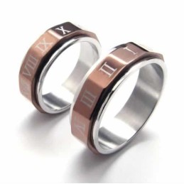 Anel De Titânio Masculino De 7 Mm Com Algarismos Romanos