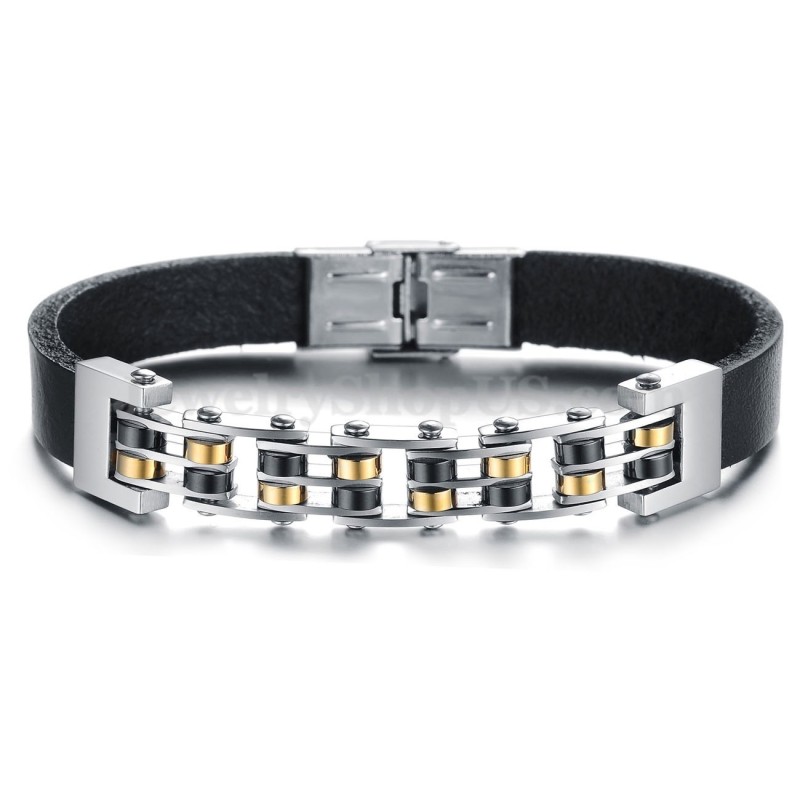 Pulseira Masculina De Couro De Titânio C839 Em Promoção Pulseira Masculina De Couro De Titânio C839 Em Promoção