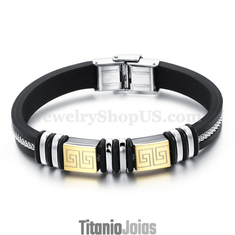 Pulseira Masculina Nova E Elegante De Titânio C932 Pulseira Masculina Nova E Elegante De Titânio C932
