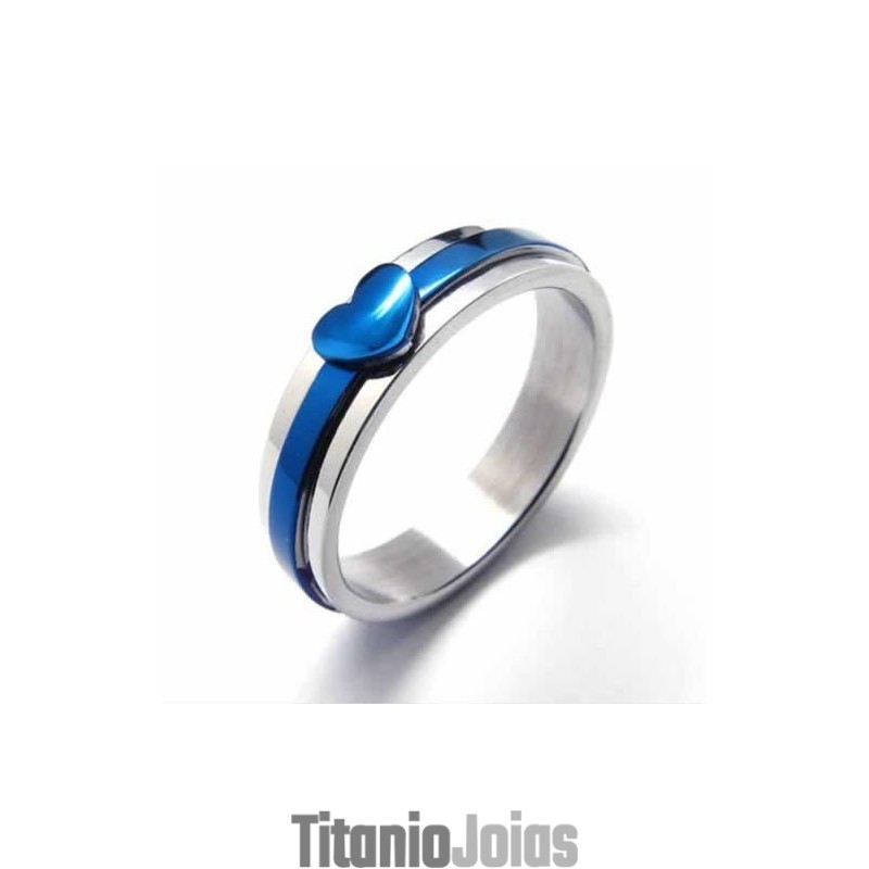 Anel De Titânio Azul Doce De 5 Mm Anel De Titânio Azul Doce De 5 Mm
