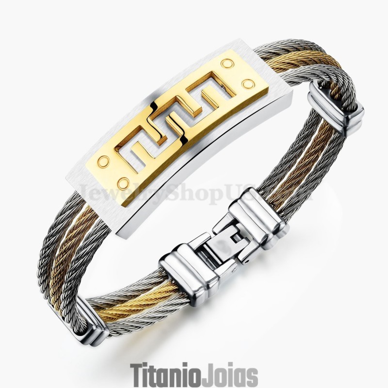 Pulseira Masculina Clássica De Titânio Online C784