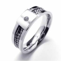Anel De Corte Com Incrustações De Titânio De 6 Mm E Conjunto De Diamantes