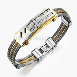 Pulseira Masculina De Zircônia E Titânio C783