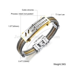 Pulseira Masculina De Zircônia E Titânio C783